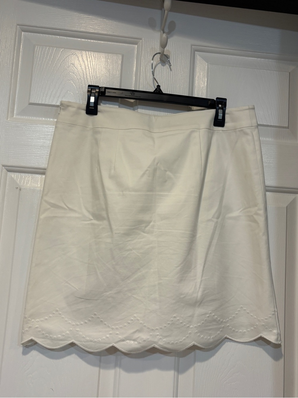 Talbots Cream Scalloped Hem A-Line Skirt